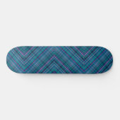Herringbone Tartan Blauw Groen Roze Persoonlijk Skateboard (Horizontaal)