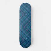 Herringbone Tartan Blauw Groen Roze Persoonlijk Skateboard (Voorkant)