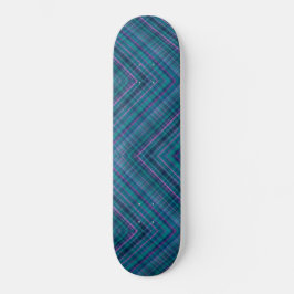 Herringbone Tartan Blauw Groen Roze Persoonlijk Skateboard