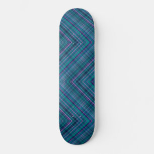 Herringbone Tartan Blauw Groen Roze Persoonlijk Skateboard