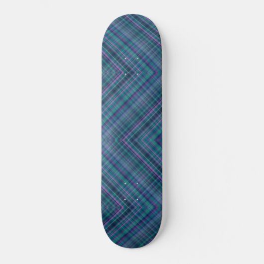 Herringbone Tartan Blauw Groen Roze Persoonlijk Skateboard (Voorkant)