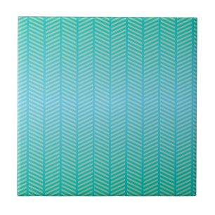 Herringbone Turquoise Blue Tegeltje