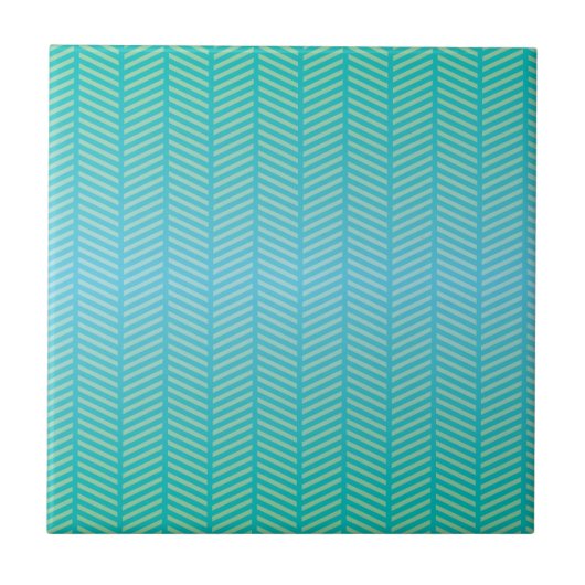 Herringbone Turquoise Blue Tegeltje (Voorkant)