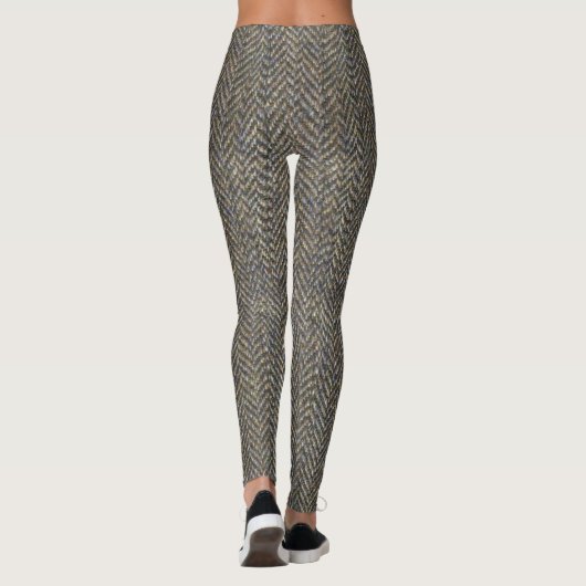 Herringbone Tweed Art Pattern Leggings (Achterkant)