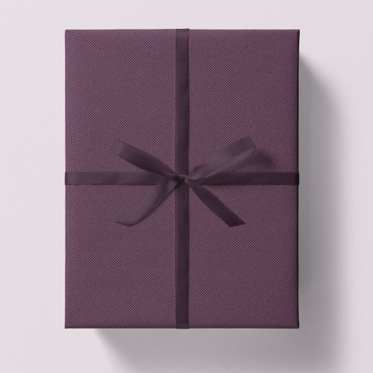 Herringbone tweed plum purple Christmas holiday Cadeaupapier
