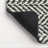 Herringbone Tweed Rustic Black & White Knit Print Muismat (Hoek)