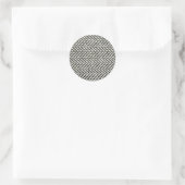 Herringbone Tweed Rustic Black & White Knit Print Ronde Sticker (Tas)
