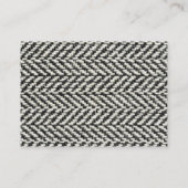 Herringbone Tweed Rustic Black & White Knit Print Visitekaartje (Achterkant)