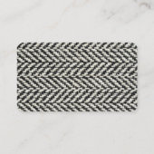 Herringbone Tweed Rustic Black & White Knit Print Visitekaartje (Achterkant)