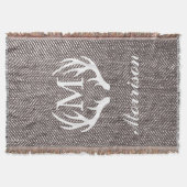 Herringbone White Deer Antlers Monogrammed Deken (Voorkant)