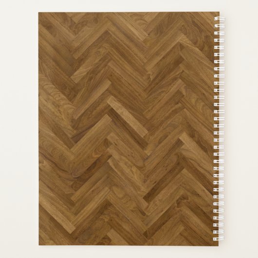 Herringbone Wood Carpenters Aangepaste jaarplannin Planner (Achterkant)