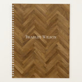 Herringbone Wood Carpenters Aangepaste jaarplannin Planner (Voorkant)