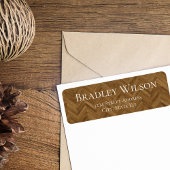 Herringbone Wood Grain Return Address-label Etiket