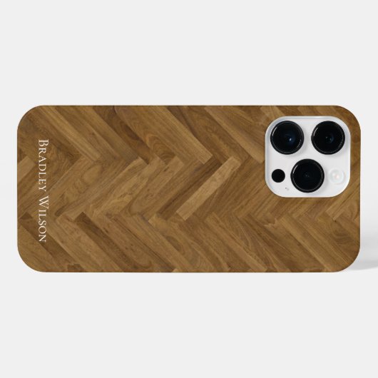 Herringbone Wood iPhone Case iPhone Hoesje (Achterkant horizontaal)