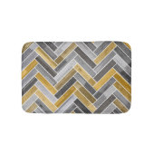 Herringbotpatroon in grijs en geel badmat (Voorkant)