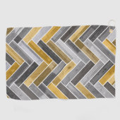 Herringbotpatroon in grijs en geel golfhanddoek (Horizontaal)