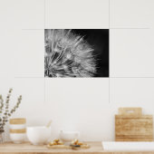 Herrliches Detail Pusteblume in schwarz weiß Poster (Keuken)