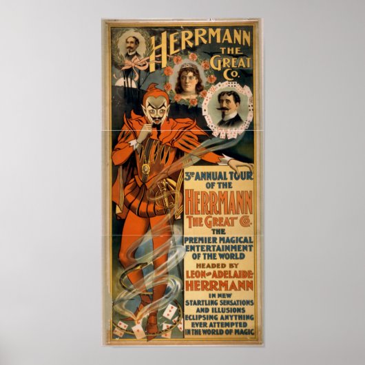 HERRMANN DE Great Illusionist VAUDEVILLE Poster (Voorkant)