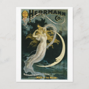Herrmann ~ Maid of the Moon  Magicia Act Briefkaart