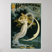 Herrmann ~ Maid of the Moon  Magicia Act Poster (Voorkant)