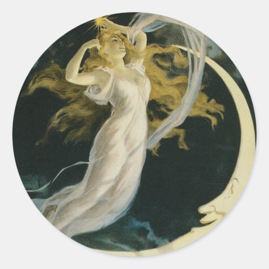Herrmann ~ Maid of the Moon  Magicia Act Ronde Sticker (Voorkant)
