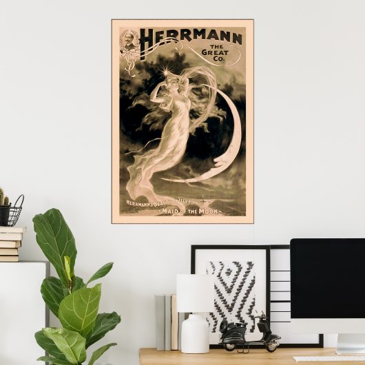 Herrmann the Great Co. ~ 1898 ~  Magicien Poster (Thuiskantoor)