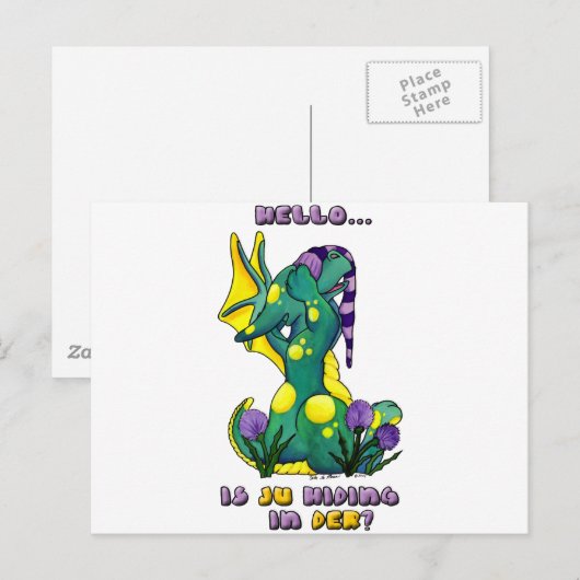 Herro is ju in der? schattige baby draak briefkaart (Voorkant / Achterkant)
