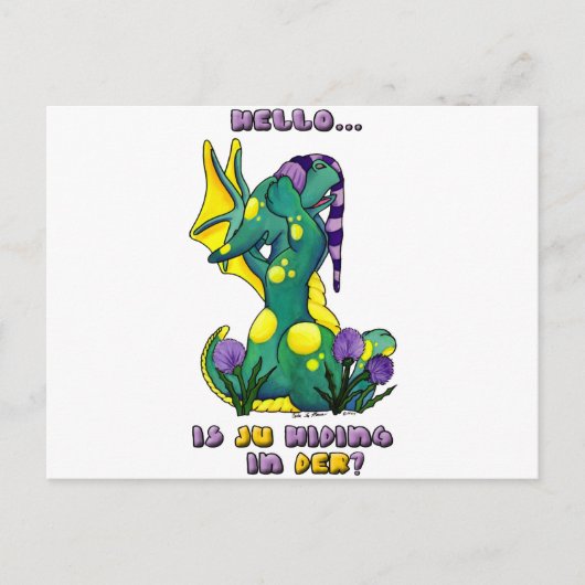 Herro is ju in der? schattige baby draak briefkaart (Voorkant)