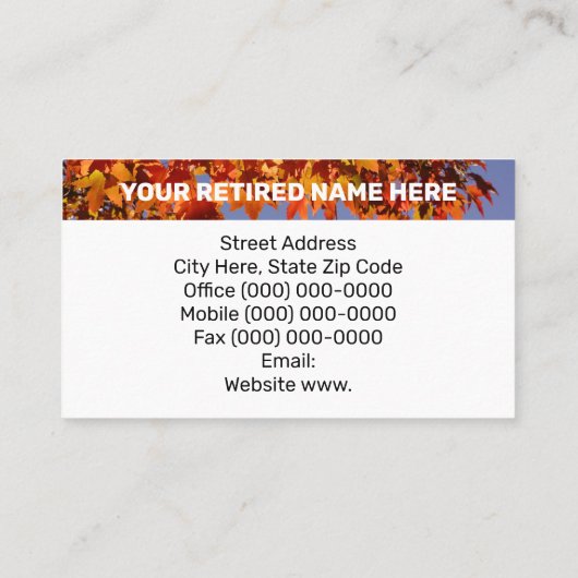 HERROEPDE Happy visitekaartjes Aangepaste herfst b (Achterkant)