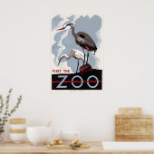 Herron Amerikaanse Roerdomp Dierentuin Vogel Recla Poster (Keuken)