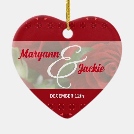 Hers and Hers 1st Anniversary Red Ornament (Voorkant)