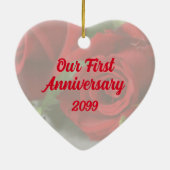 Hers and Hers 1st Anniversary Red Ornament (Achterkant)