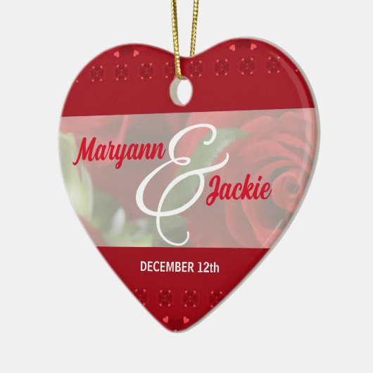 Hers and Hers 1st Anniversary Red Ornament (Links)