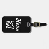 Hers Black en White Bagagelabel (Voorkant horizontaal)