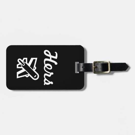 Hers Black en White Bagagelabel (Voorkant horizontaal)