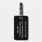 Hers Black en White Bagagelabel (Achterkant verticaal)