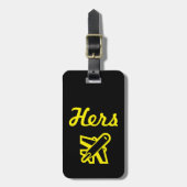 Hers Black en Yellow Bagagelabel (Voorkant verticaal)