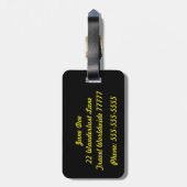 Hers Black en Yellow Bagagelabel (Achterkant verticaal)
