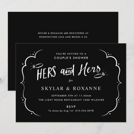 Hers en Hers Gay Couples Shower Uitnodiging (Voorkant / Achterkant)