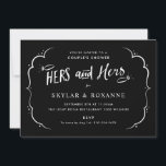 Hers en Hers Gay Couples Shower Uitnodiging<br><div class="desc">Fun en gesofisticeerd lesbisch huwelijksdouchegesprek met twee diamanten ringen en "hers and hers"; perfect voor de douches en verlovingspartijen van een paar (de titel van de partij is bewerkbaar). Verlaat de gouden achtergrond of kies uw favoriete achtergrondkleur. Die Cut is optioneel. Al tekst is klantgericht behalve dat in "manuscript". Neem...</div>