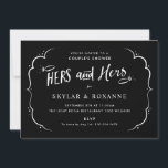 Hers en Hers Gay Couples Shower Uitnodiging<br><div class="desc">Fun en gesofisticeerd lesbisch huwelijksdouchegesprek met twee diamanten ringen en "hers and hers"; perfect voor de douches en verlovingspartijen van een paar (de titel van de partij is bewerkbaar). Verlaat de gouden achtergrond of kies uw favoriete achtergrondkleur. Die Cut is optioneel. Al tekst is klantgericht behalve dat in "manuscript". Neem...</div>
