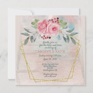 Hers en Hers Roze en Gold Geometric