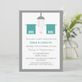 Hers en Hers | Shower van Lesbian Couple Kaart (Staand voorkant)