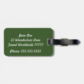 Hers Forest Green en White Bagagelabel (Achterkant horizontaal)