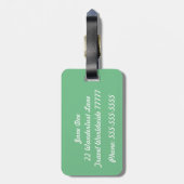 Hers Green en White Bagagelabel (Achterkant verticaal)