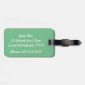 Hers Green en White Bagagelabel (Achterkant horizontaal)