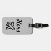 Hers Grey and Black Bagagelabel (Voorkant horizontaal)