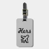 Hers Grey and Black Bagagelabel (Voorkant verticaal)