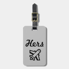 Hers Grey and Black Bagagelabel