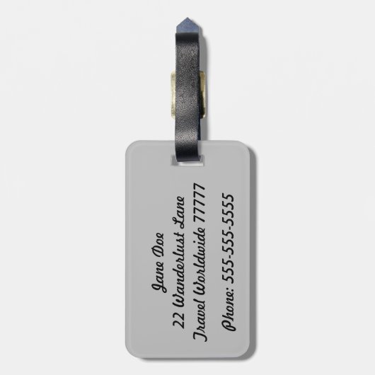 Hers Grey and Black Bagagelabel (Achterkant verticaal)